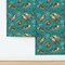 Love Otters Otter Animals Green Sea Sweet Swim Floating Couple River Water Baby Custom Removable Wallpaper by Spoonflower Peel & Stick Wallpaper 2FT Wide